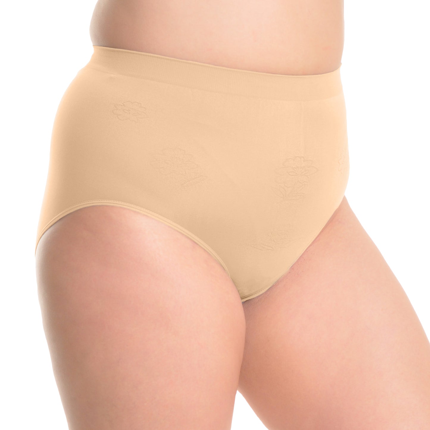 Angelina Seamless Plus Size High-Waist Brief Panties (12-Pack), #G075X