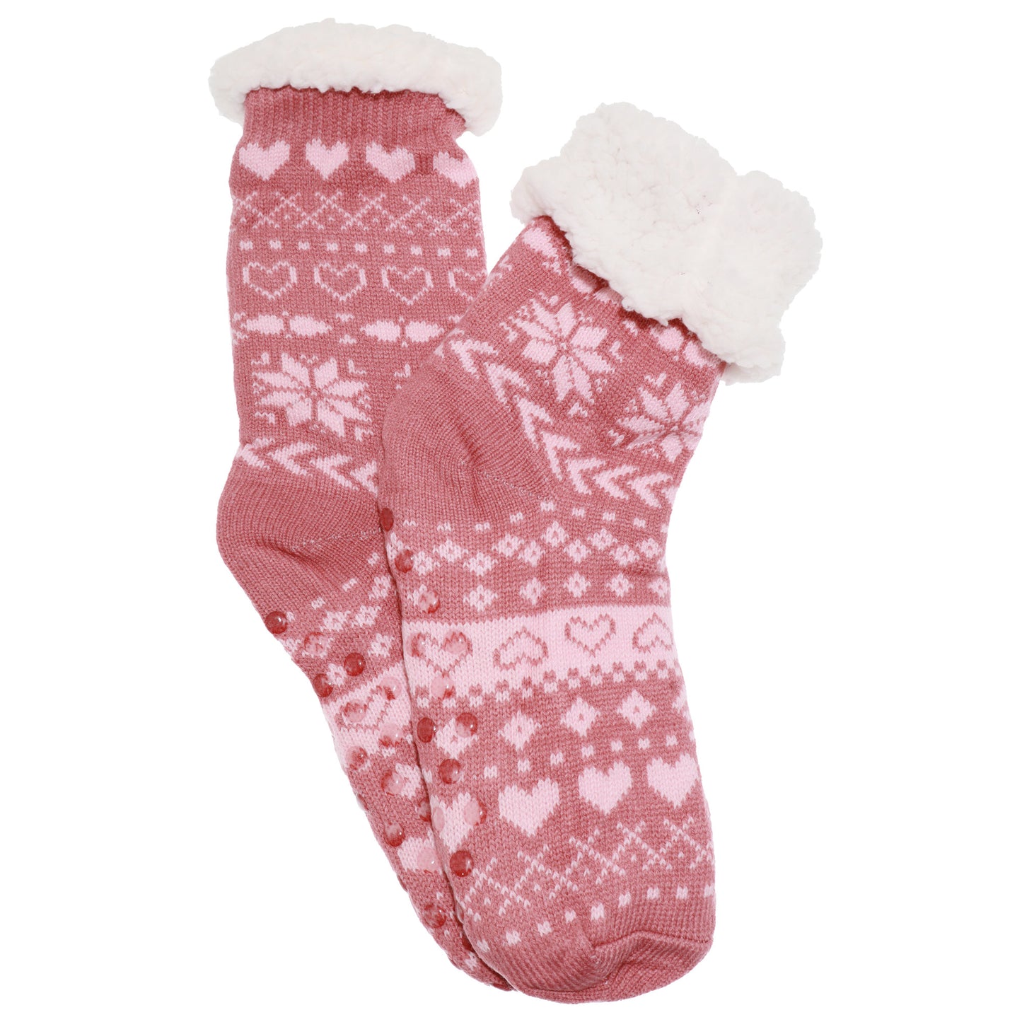 Angelina Winter-Weight Sherpa-Lined Knitted Thermal Crew Socks (3-Pairs), #WF1911