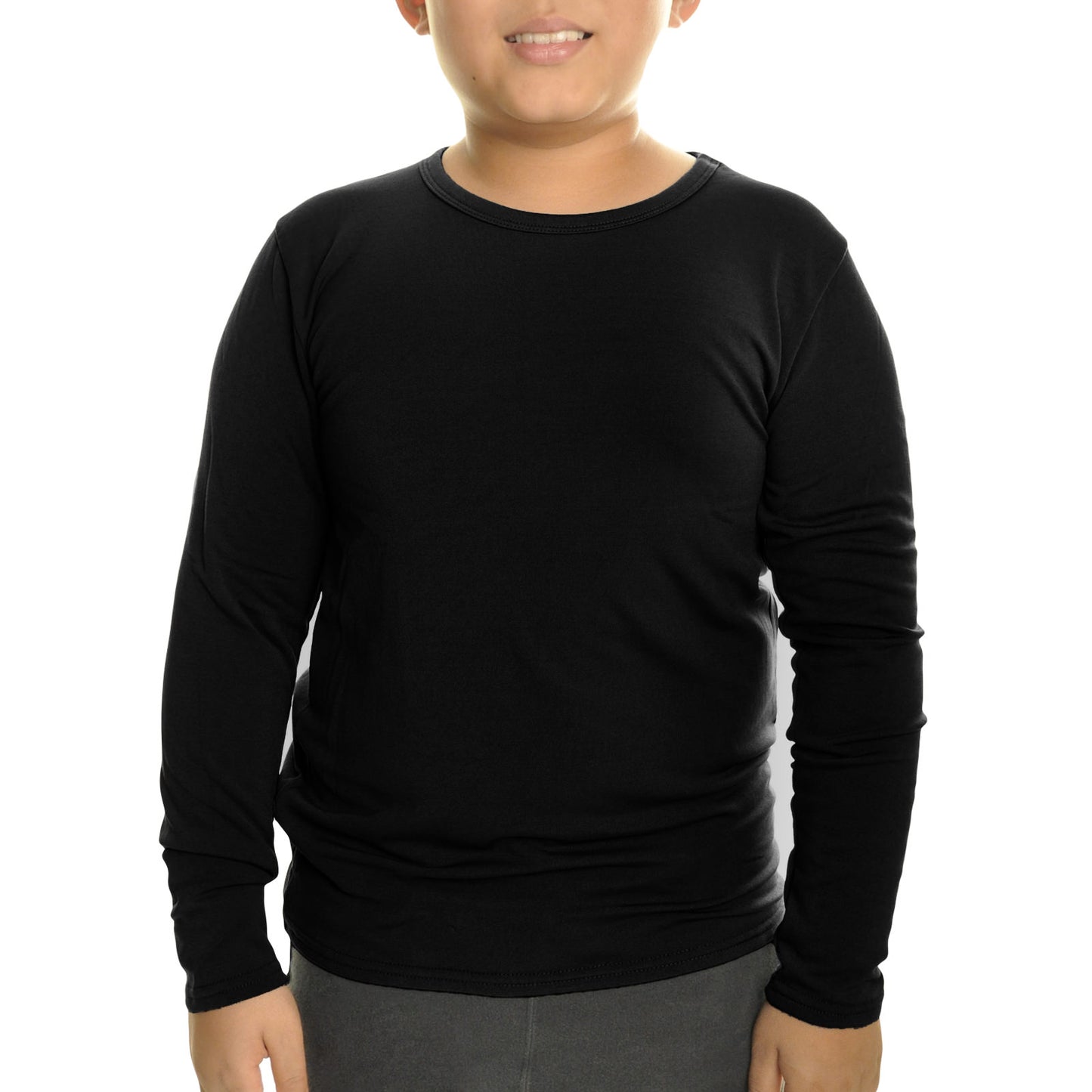 Swan Boys' Brushed Fleece Long-Sleeve Crewneck Thermal Tops (6-Pack), #T8914