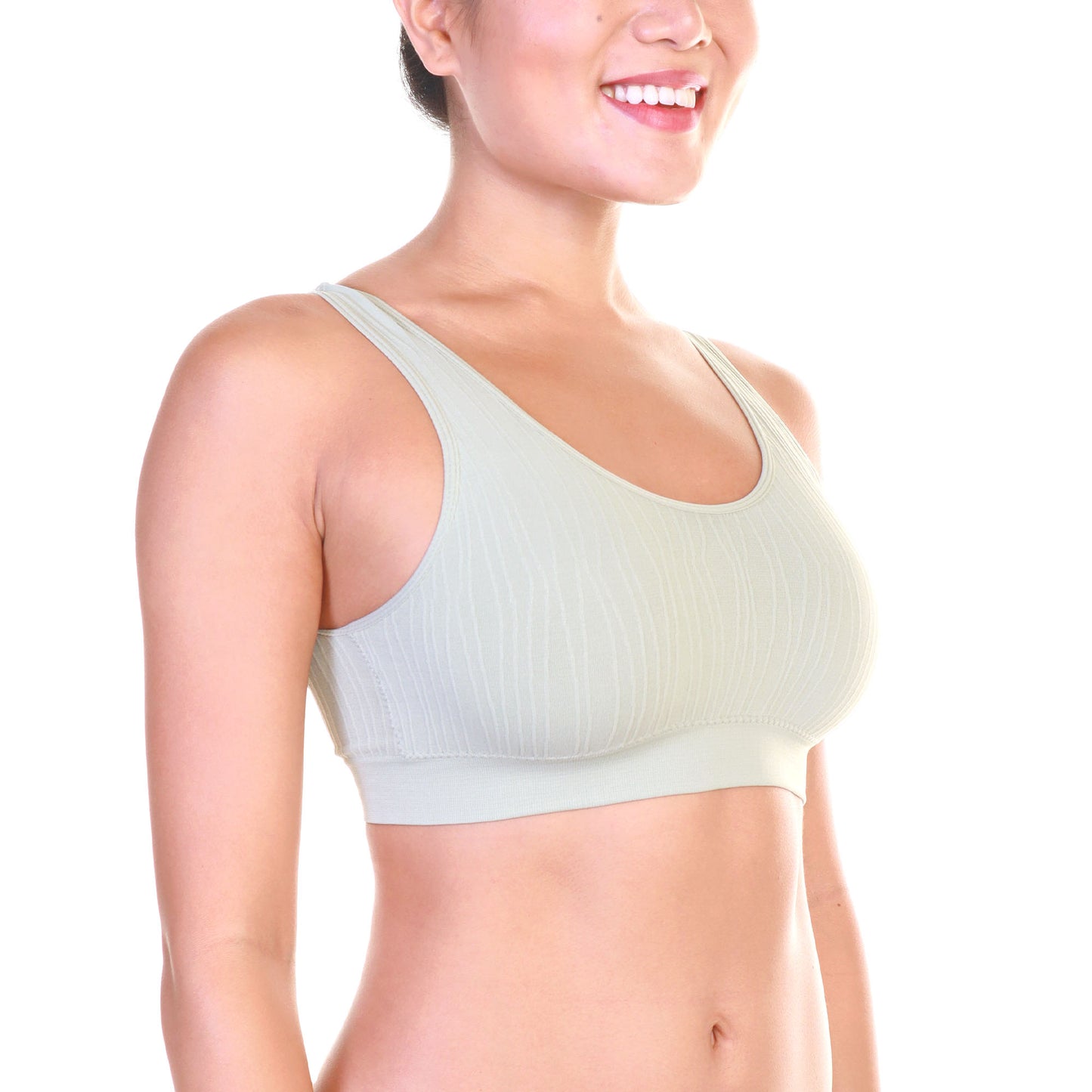 Angelina Seamless Wire-Free U-Back Microfiber Bralettes (6-Pack), #SE971