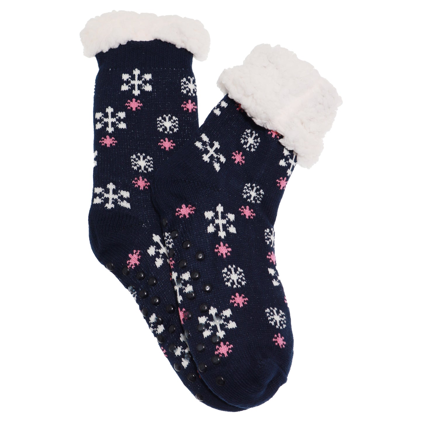 Angelina Winter-Weight Sherpa-Lined Knitted Thermal Crew Socks (3-Pairs), #WF1911