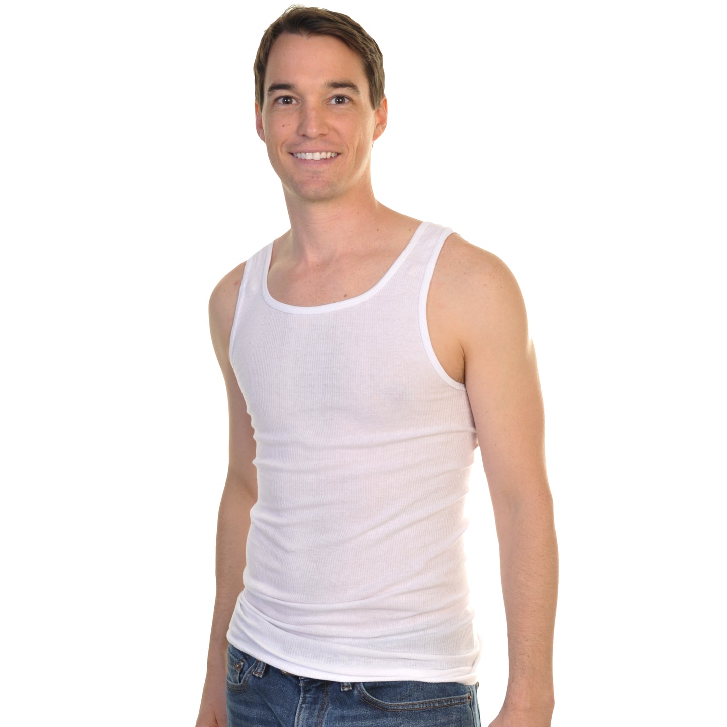 Swan White Ribbed Basic A-Shirts Tank Top (12-Pack), #5201