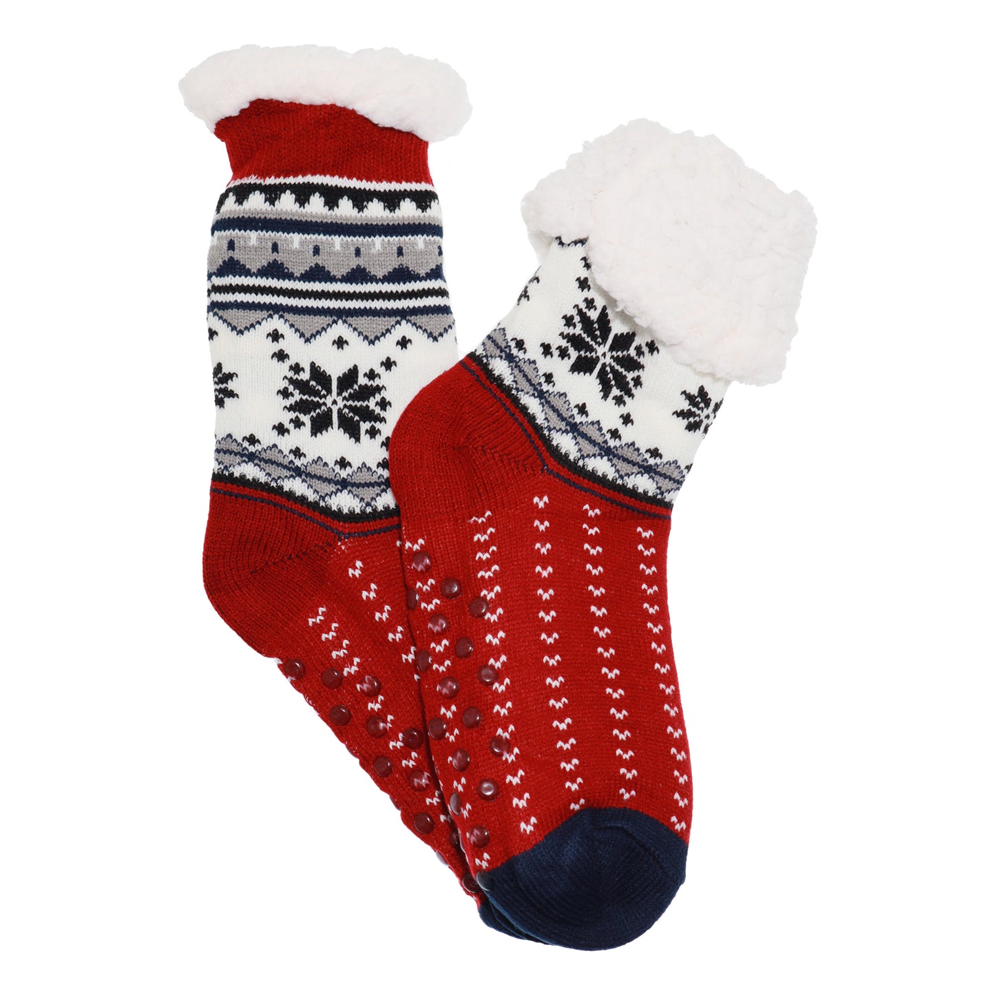 Angelina Winter-Weight Sherpa-Lined Knitted Thermal Crew Socks (3-Pairs), #WF1911