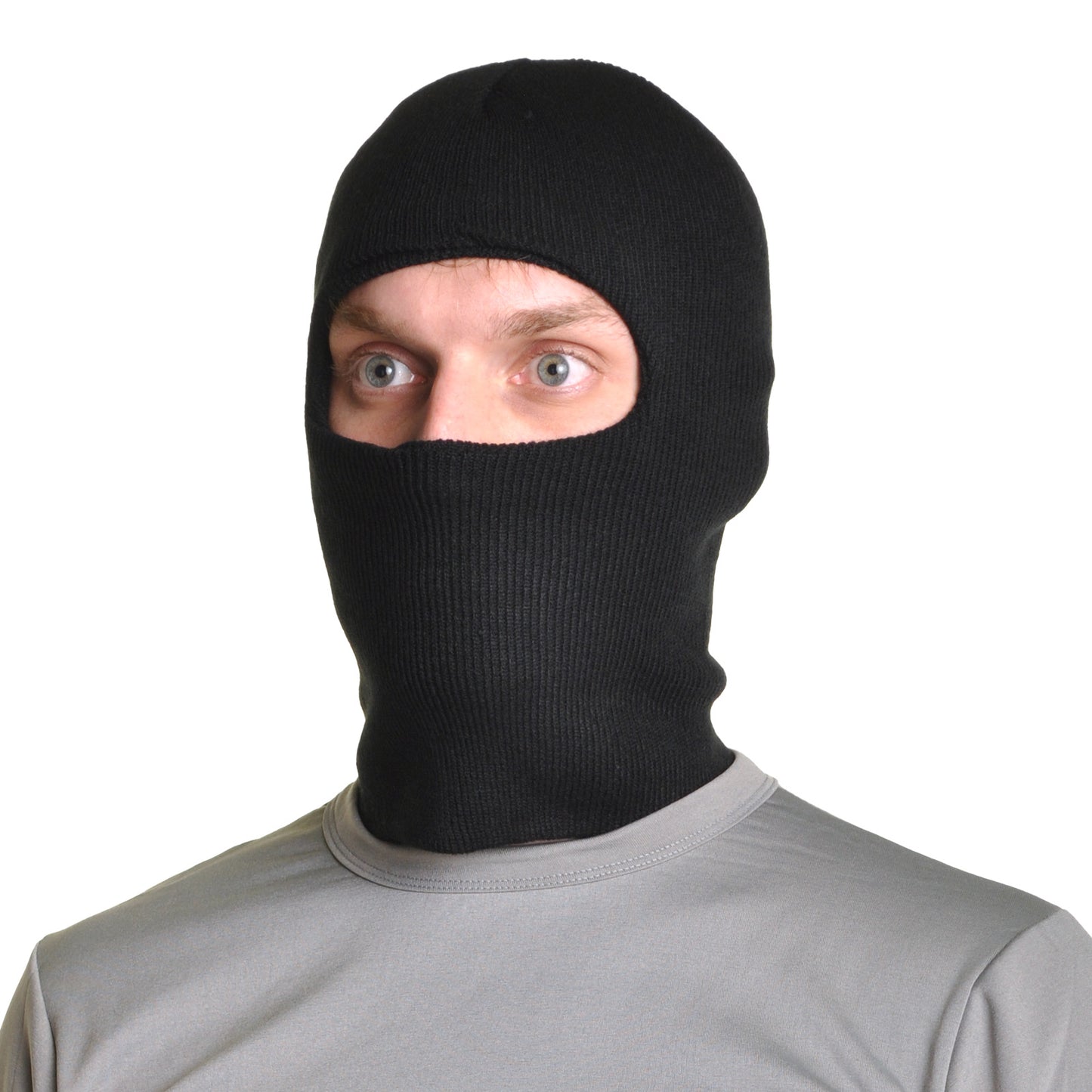 Swan Winter Warmth Black Knitted Balaclava 1 Hole Ski Mask (6-Pack), #WH2042