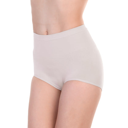 Angelina Seamless Cotton High-Waist Light-Control Panties (12-Pack), #SE910
