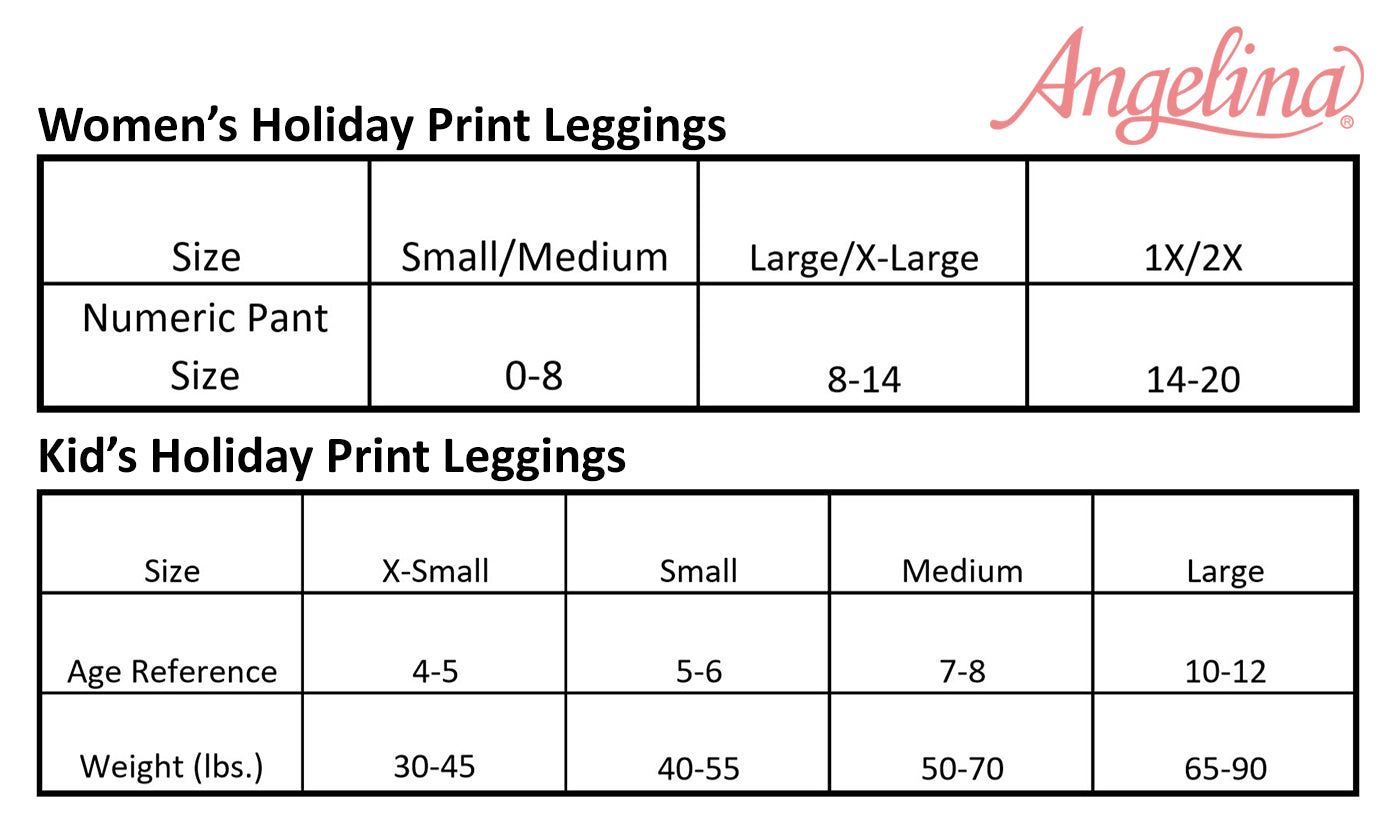 Angelina Kid's Holiday Print Leggings (12 Pack), #042K