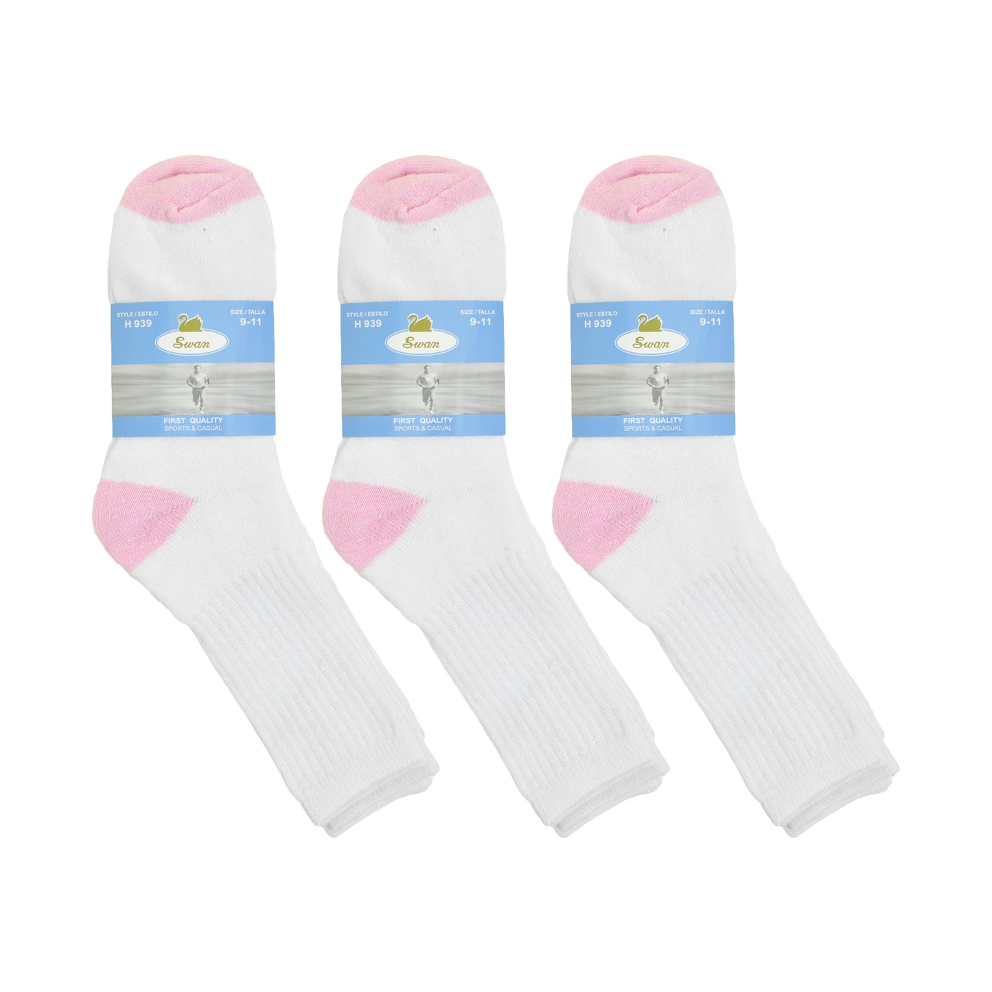 Swan Unisex Sports Socks (12-Pairs), #H939