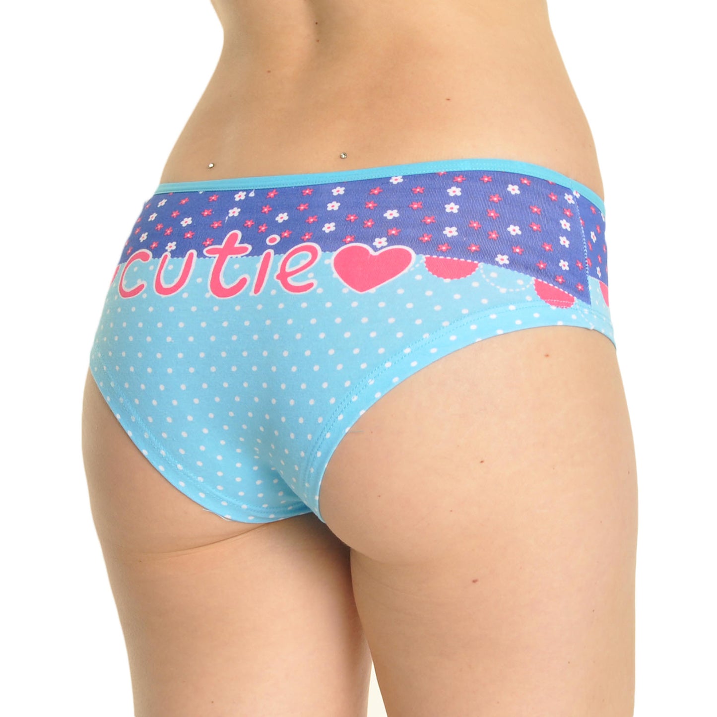 Angelina Cutie Polka Dot with Floral Trim Hiphuger (12-Pack), #G3196