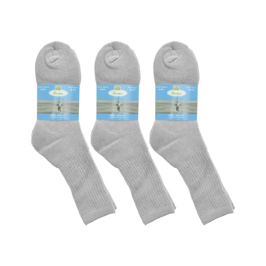 Swan Unisex Gray Sport Sock (12-Pairs), #H931