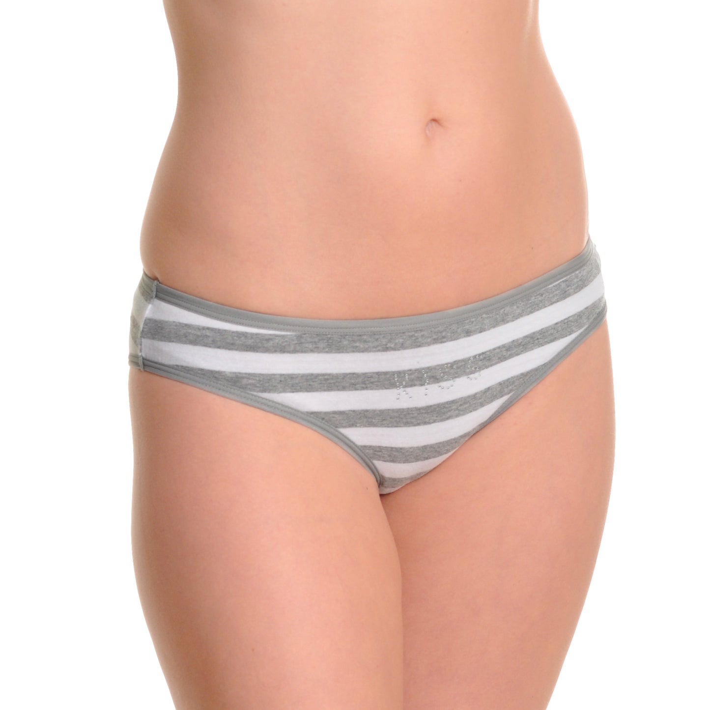 Angelina Cotton Bikini Panties with Rhinestone Kiss Design (12-Pack), #G3001