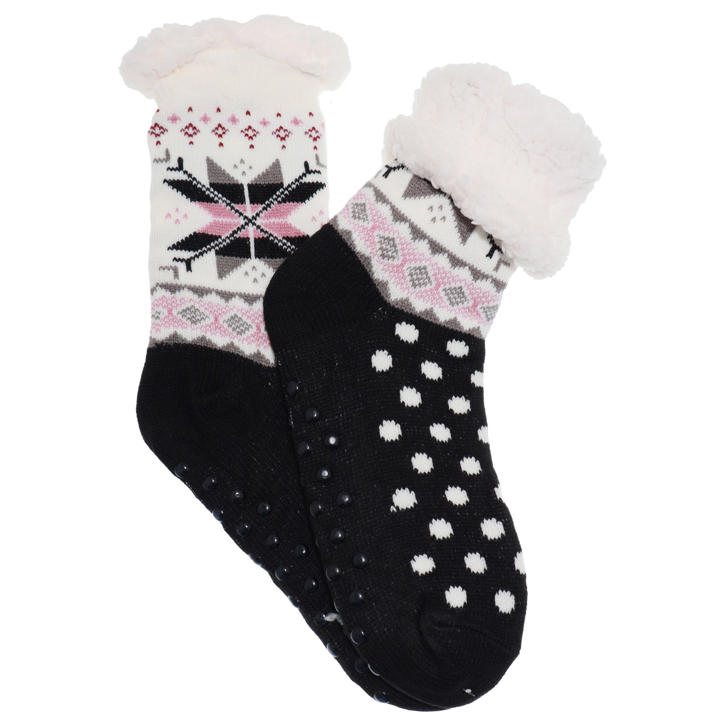 Angelina Winter-Weight Sherpa-Lined Knitted Thermal Crew Socks (3-Pairs), #WF1911