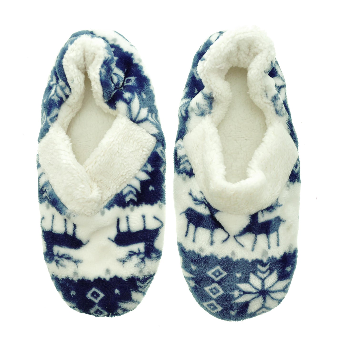 Angelina Snuggly Slip-Resistant Christmas Deer Slipper Socks (12-Pack), #WF1134