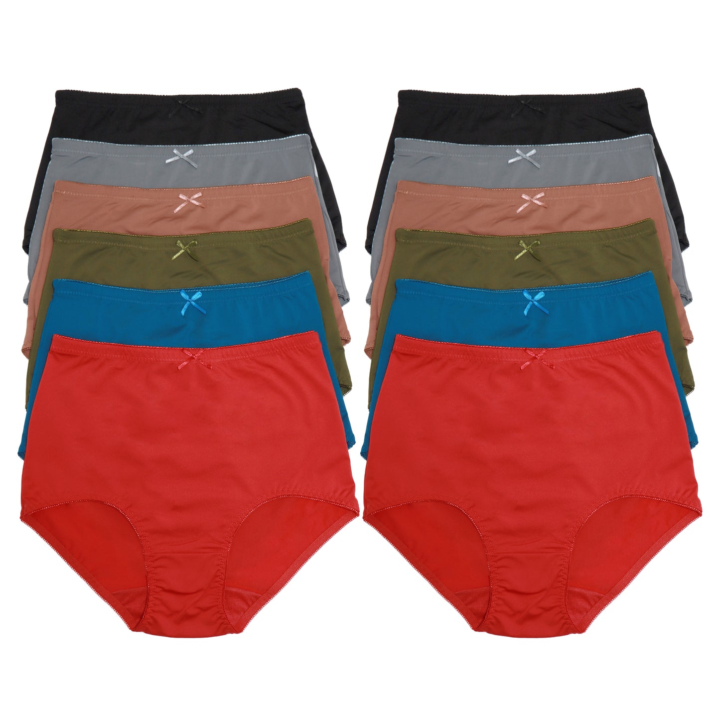 Angelina Nylon High Waist Classic Briefs (12-Pack), #G888