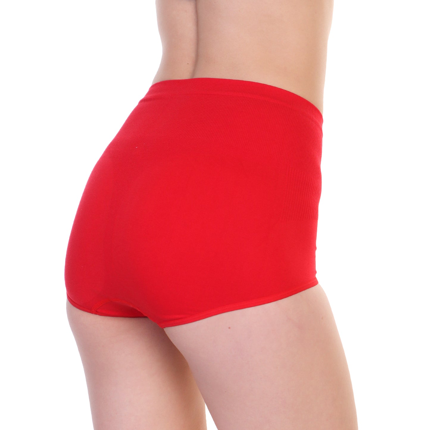 Angelina Seamless Cotton High-Waist Light-Control Panties (12-Pack), #SE910