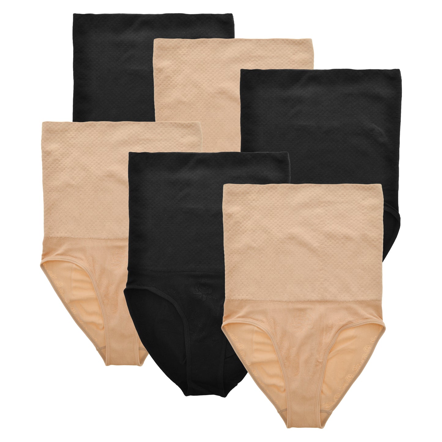 Angelina Seamless Shaper Briefs with Double Layer Waist (6-Pack), #SE411