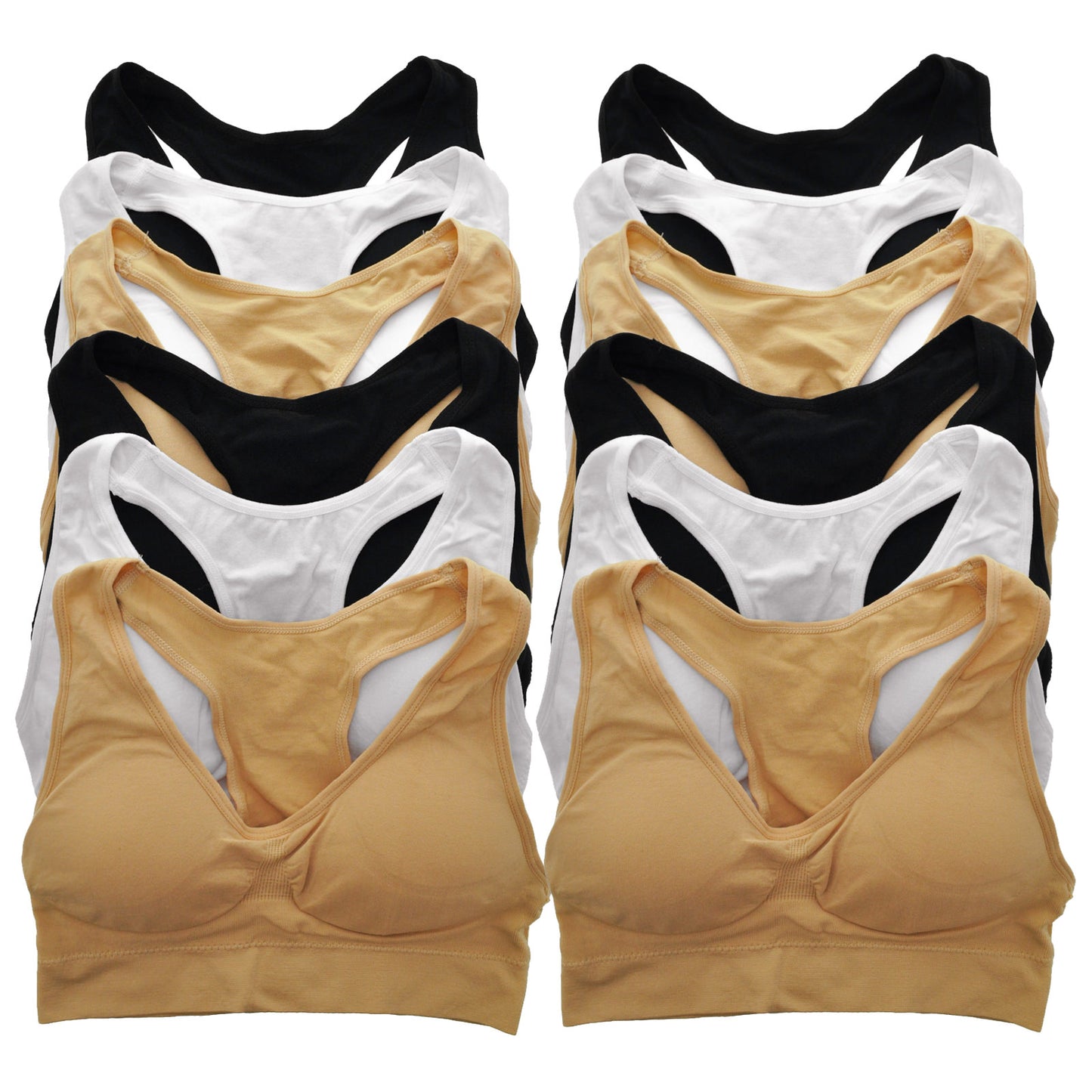 Angelina Seamless Classic Racerback Bralette (6 or 12 Pack), #SE804