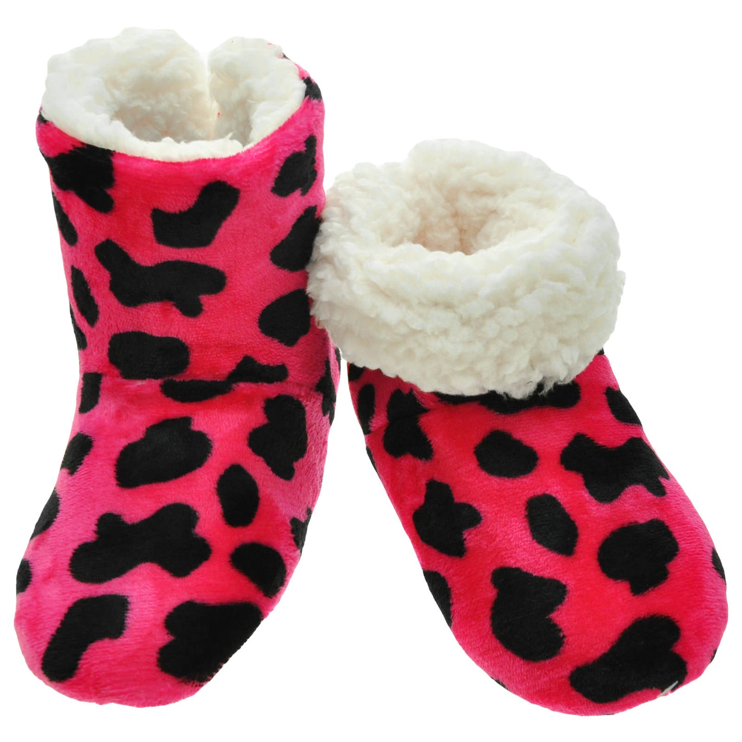 Angelina Fleece-Lined Plush Indoor Boots with Padded Rubber Sole (6-Pairs), #WF1187
