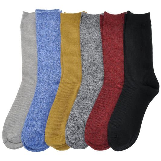 Swan Men's Cotton Ribbed Knit Crew Socks (6-Pairs), #9144