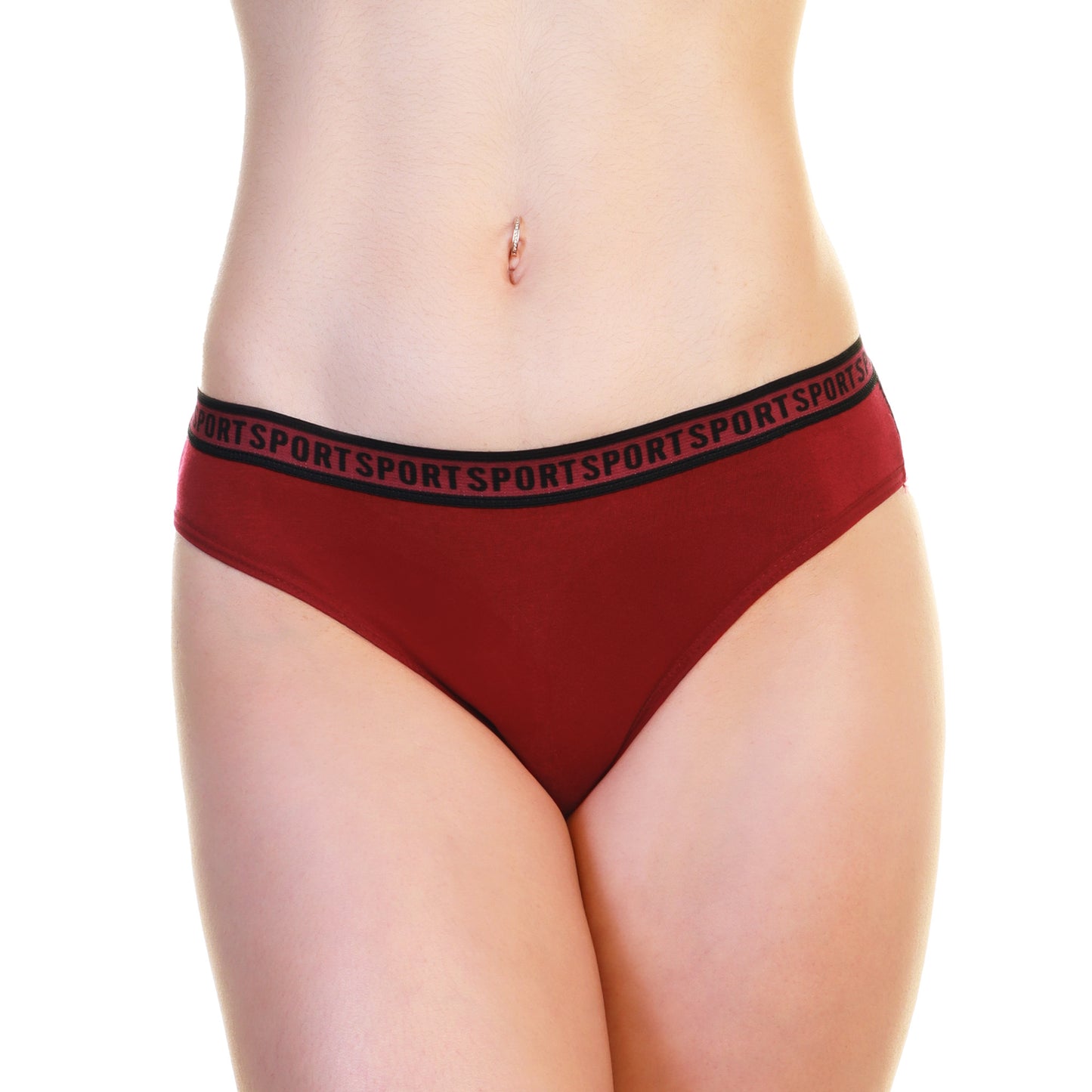 Angelina Cotton Bikini Panties with Sport Print Elastic Waistband (12-Pack), #G6647