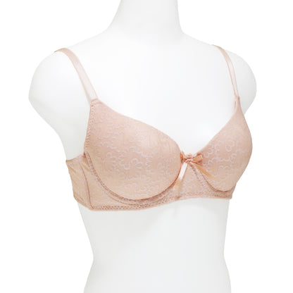 Angelina Wired Floral Lace Embroidered A-Cup Bras (6-Pack), #B379A