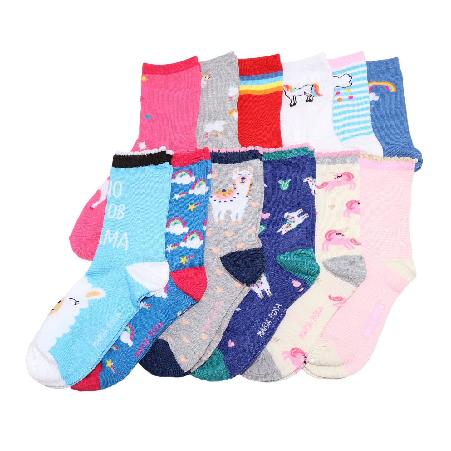 Maria Rosa Kid's Novelty Crew Socks (12-Pairs), #357