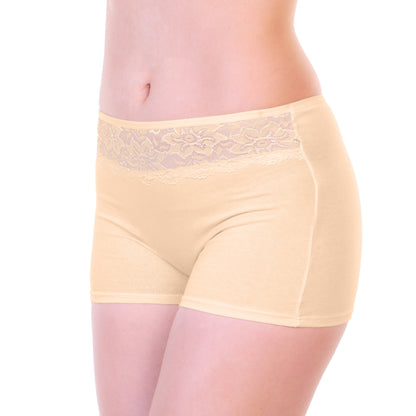 Angelina Classic Cotton Boyshort Panties with Lace Accent (12-Pack), #G6660