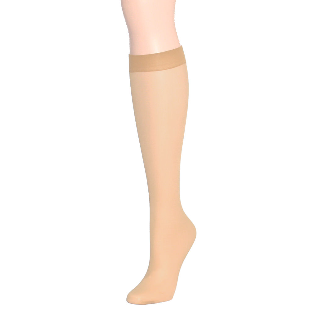 Angelina Sheer Support Nylon Spandex Knee-High Stockings (6-Pairs)