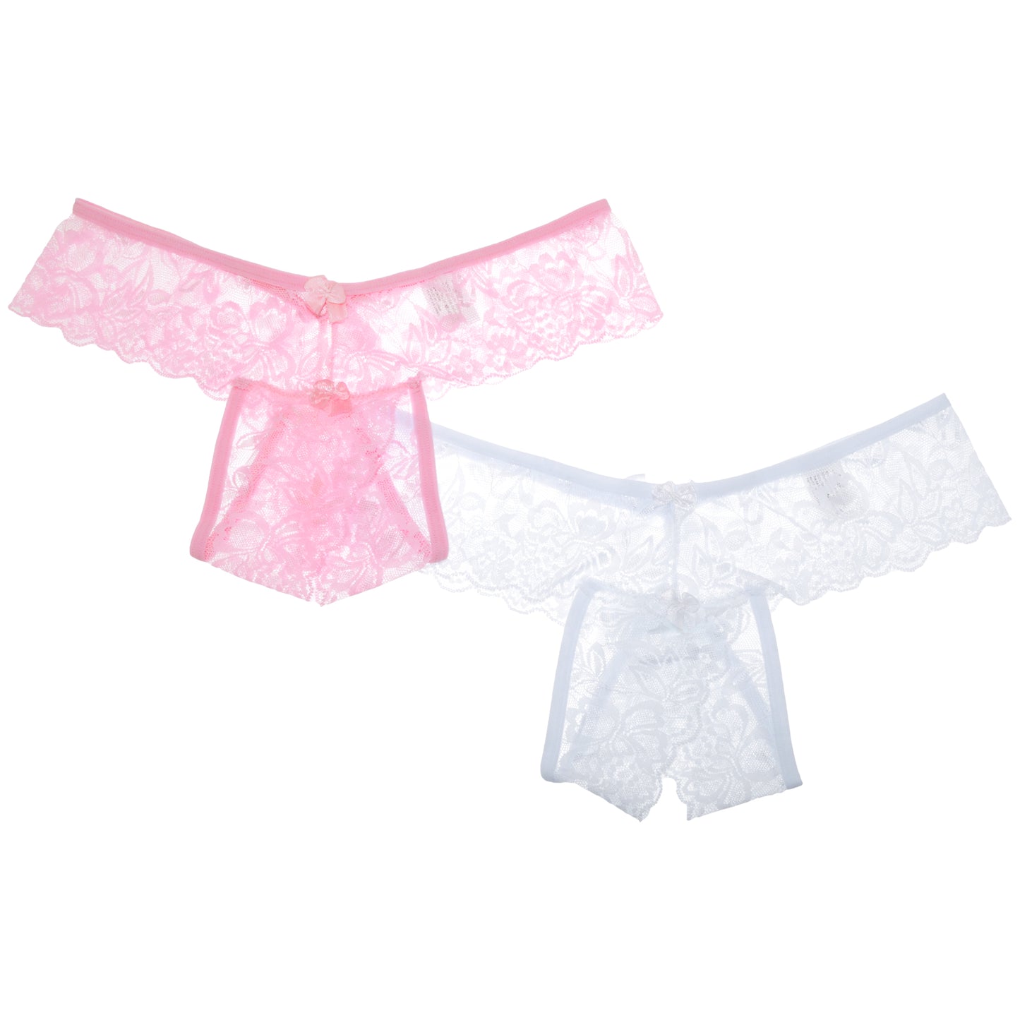 Angelina Open-Crotch Lace Thongs (2-Pack), #G3251