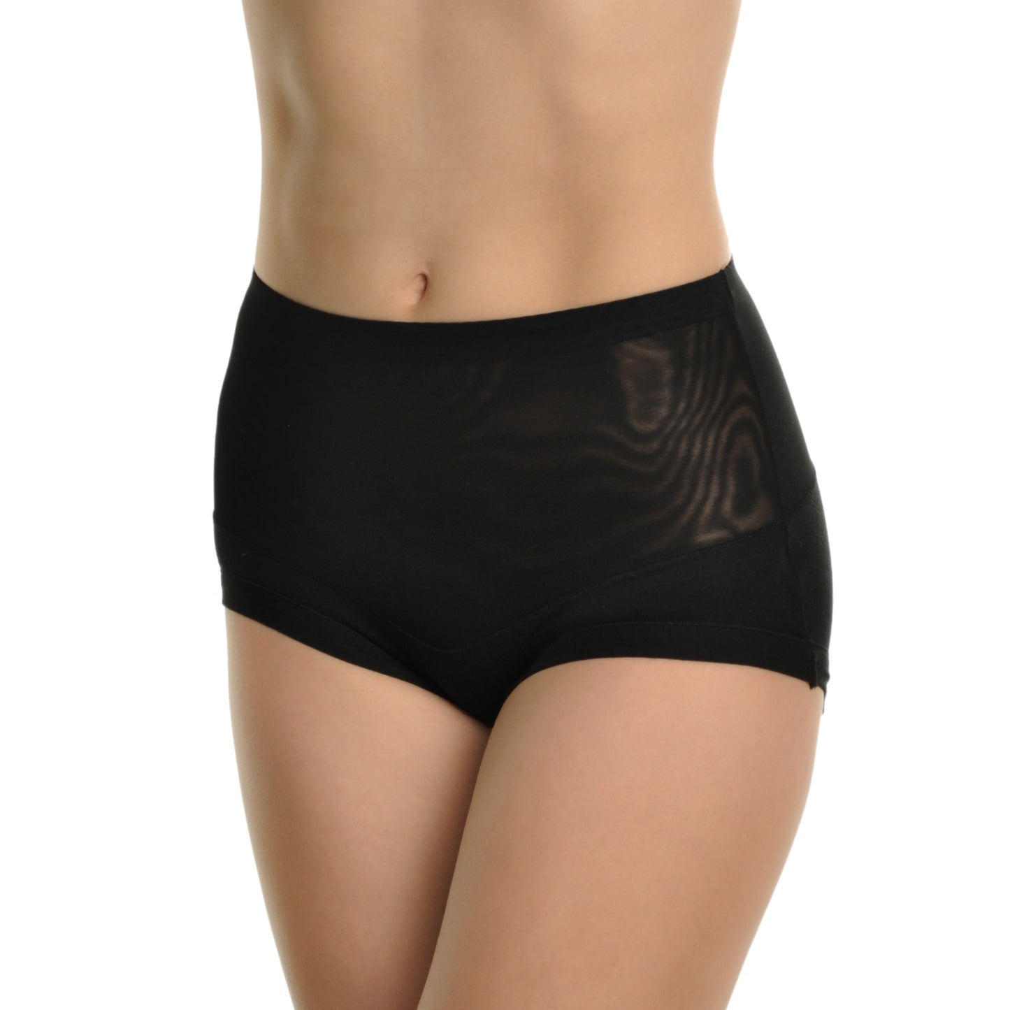 Angelina Cotton High Waist Briefs with Light Control Mesh Waist (6-Pack), #G6257