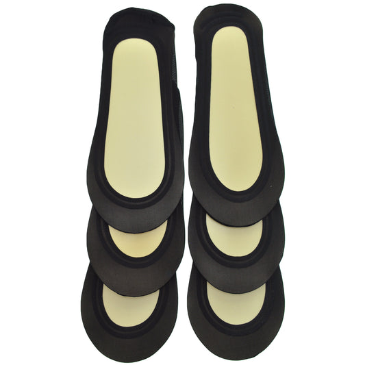 Angelina No-Show Lasercut Liner Sock with Silicone Non-Slip Edges (6-Pairs), #SK15