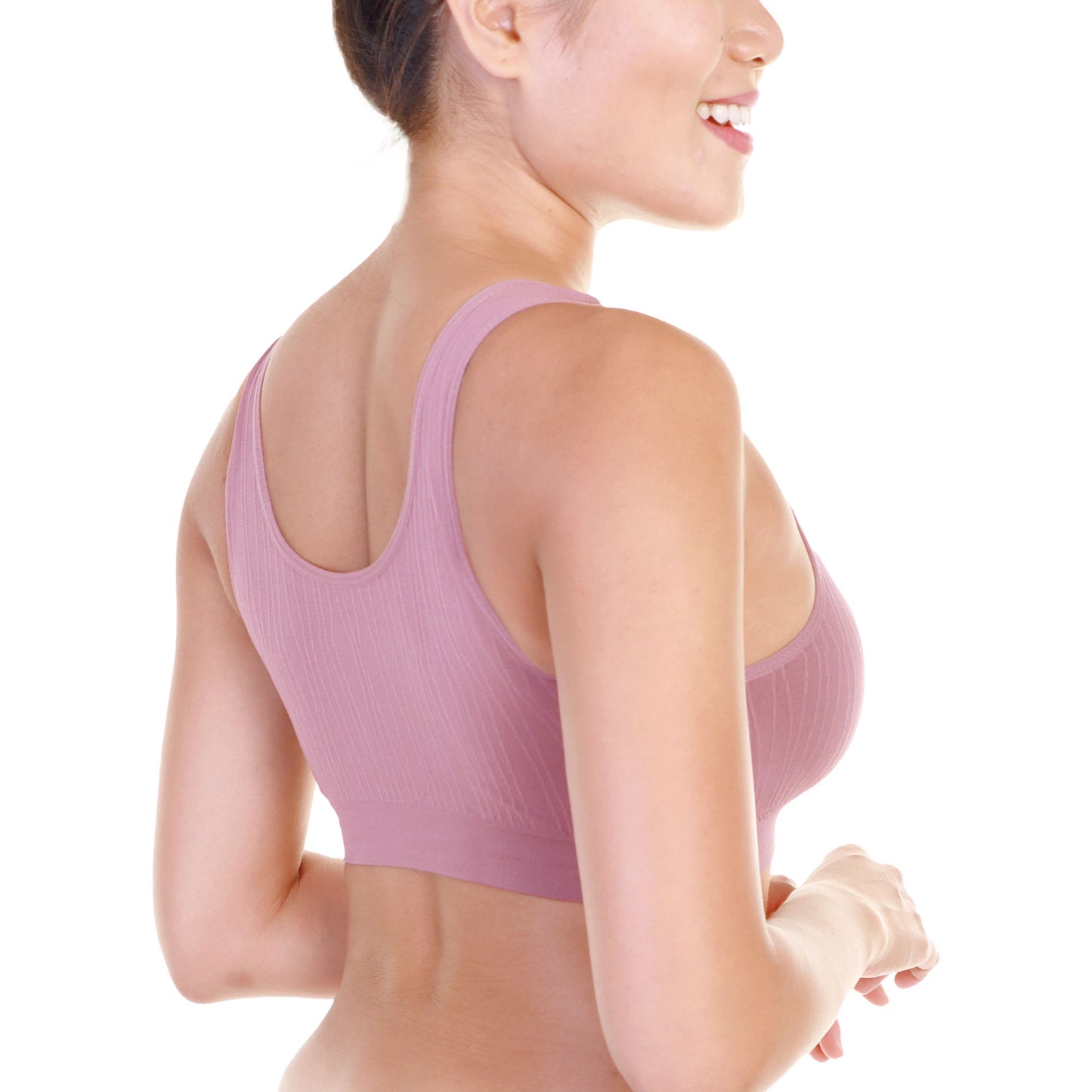 Angelina Seamless Wire-Free U-Back Microfiber Bralettes (6-Pack), #SE971