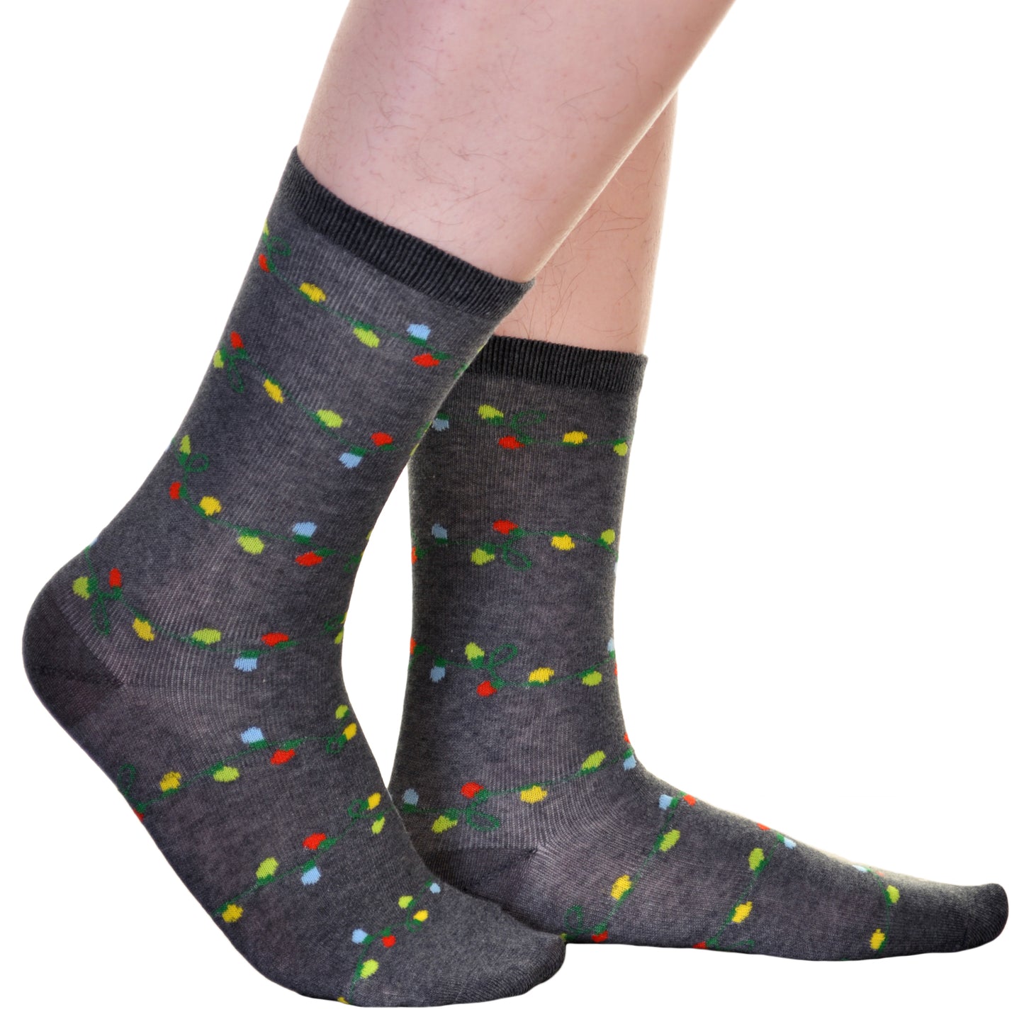 Angelina Novelty Holiday Lights Crew or Knee-High Socks (3-Pairs), #2555