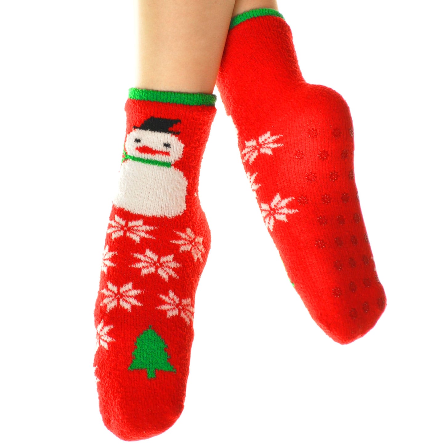 Angelina Double-Layer French Terry Cozy Socks w/ Non-Skid Bottom (12-Pairs), #WF1188