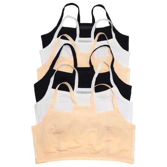 Angelina Girls Cotton Training Bra with Mesh Racerback (6-Pack) #B141A