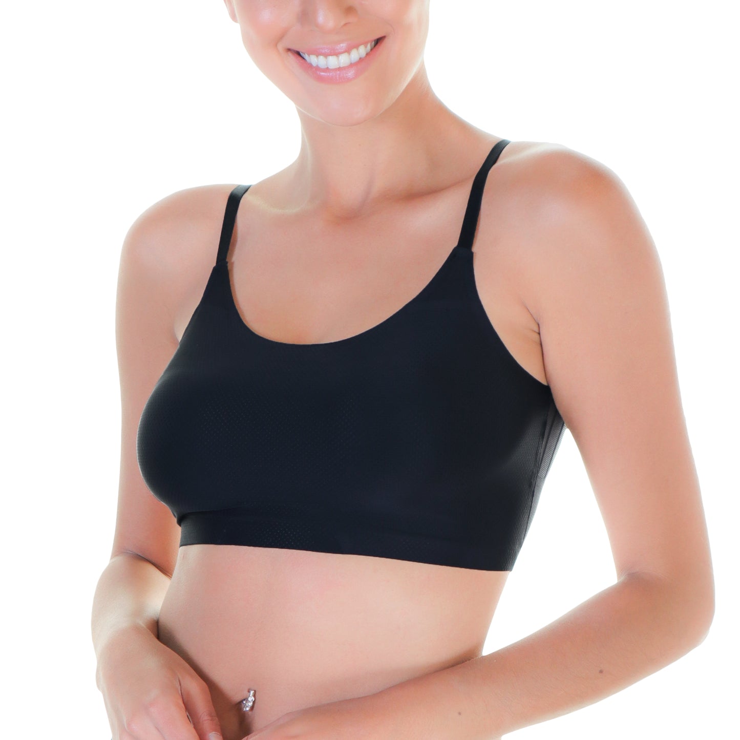Angelina Wire-free Laser Cut Bralettes with Lace Back Design (6-Pack), #B218