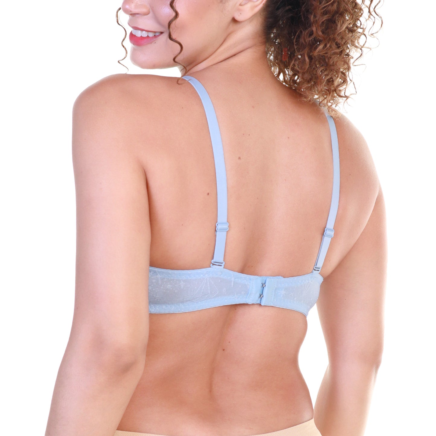 Angelina Wired Bras with Embroidered Diamond Design (6-Pack), #B376