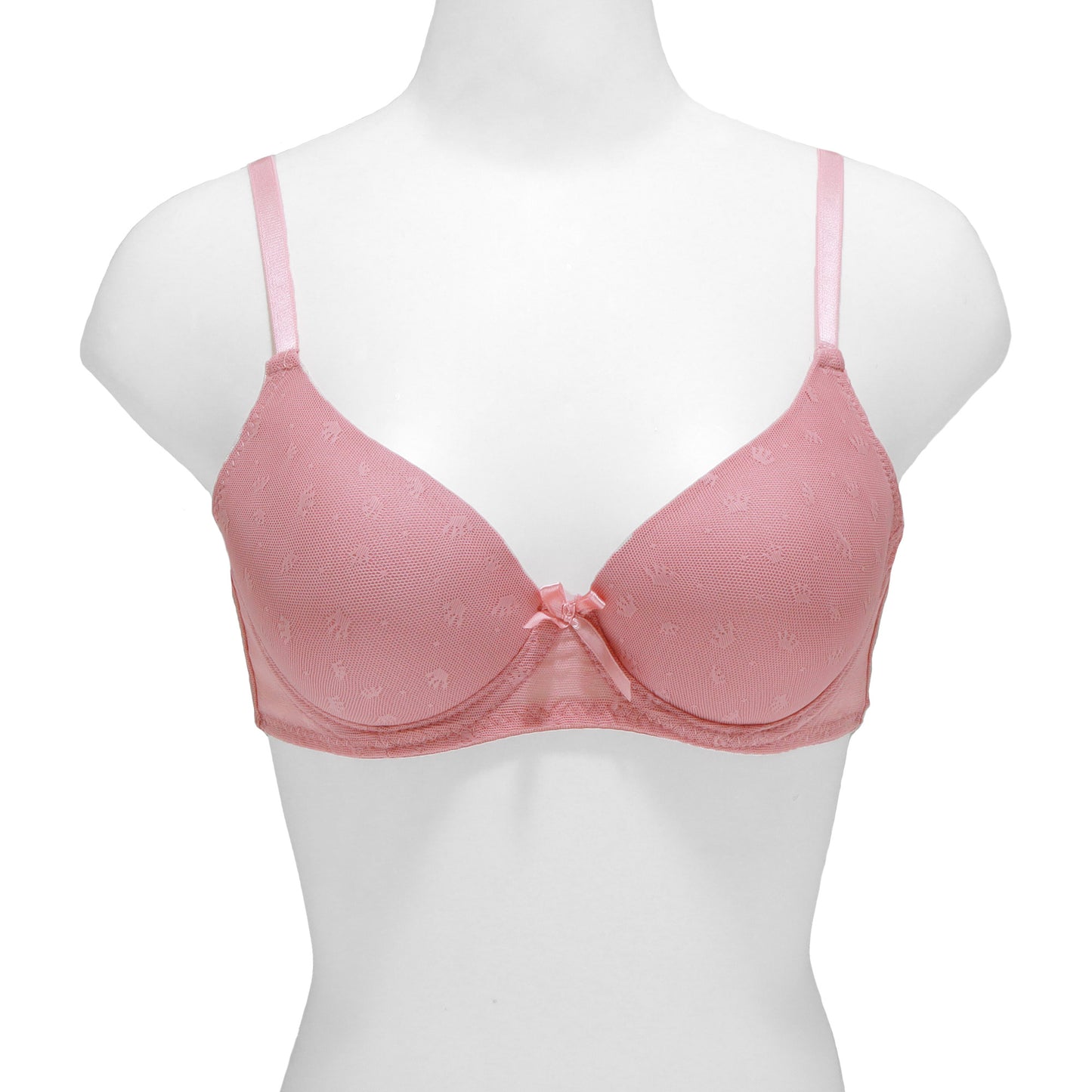 Angelina Wired A-Cup Bras with Mesh Crown Print Design (6-Pack), #B380A