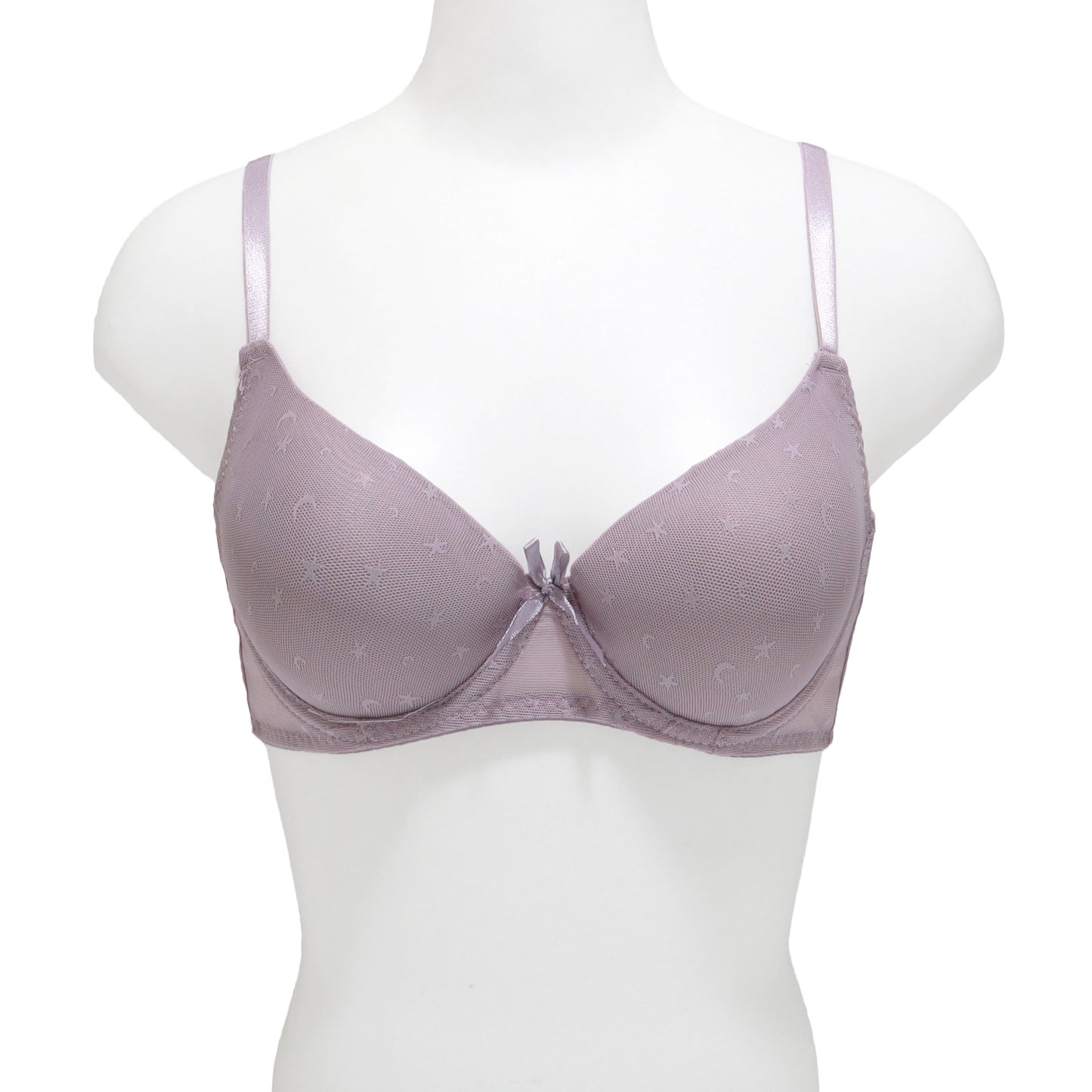 Angelina Wired A-Cup Bras with Mesh Moon and Stars Print Design (6-Pack), #B382A