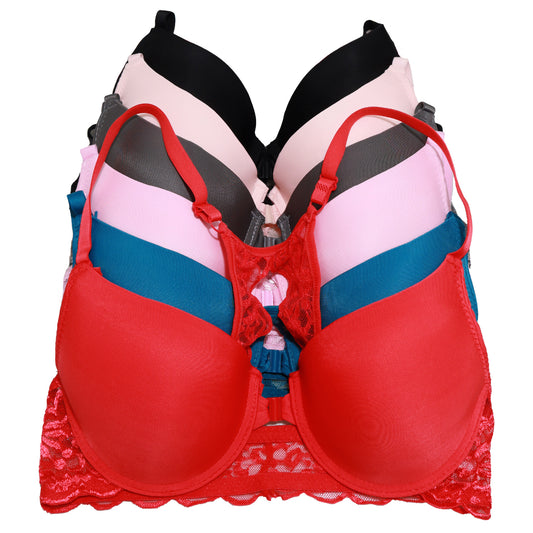 Angelina Wired Racerback Bra with Adjustable Straps (6-Pack), #B384