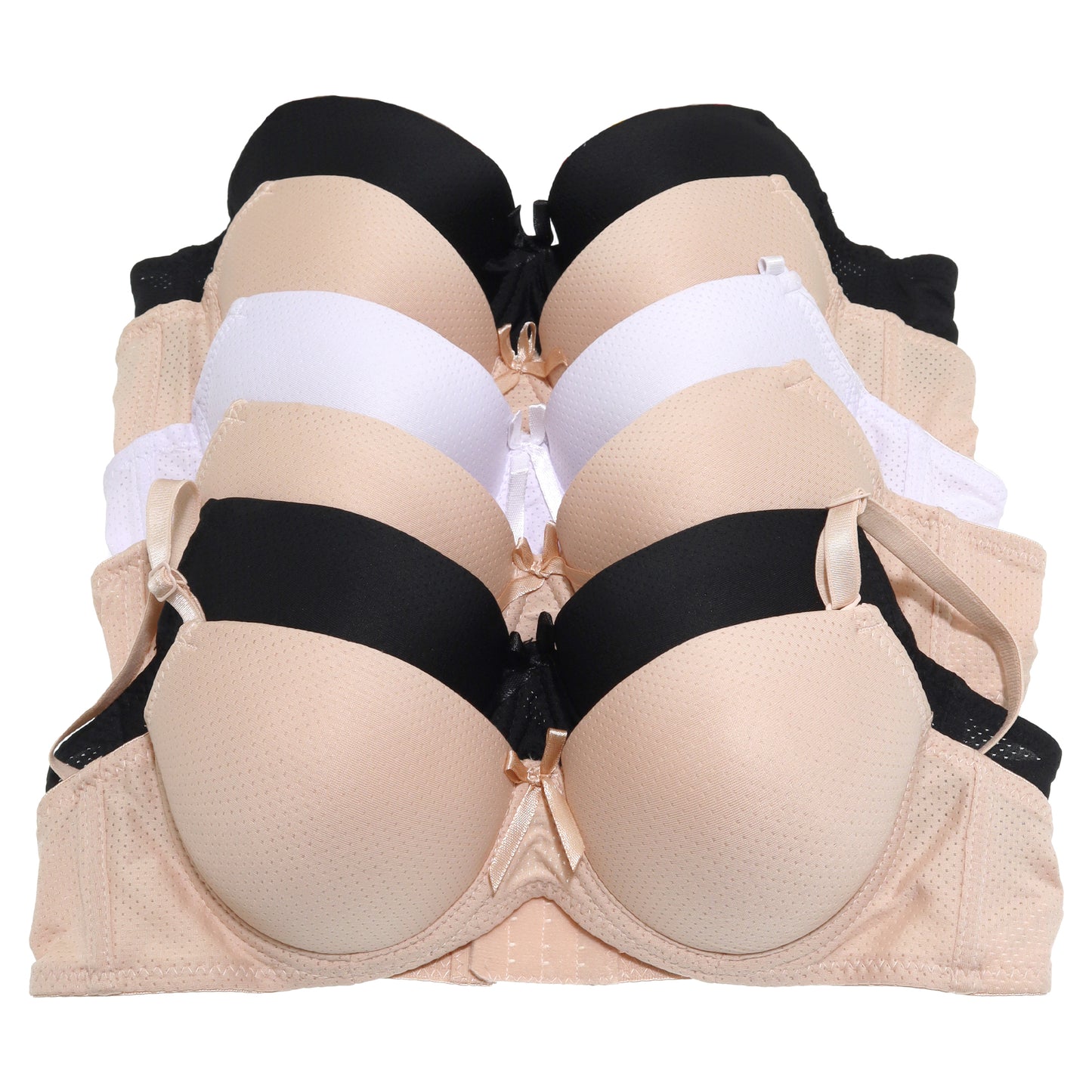 Angelina Wired A-Cup Bras with Convertible Straps (6-Pack), #B968A