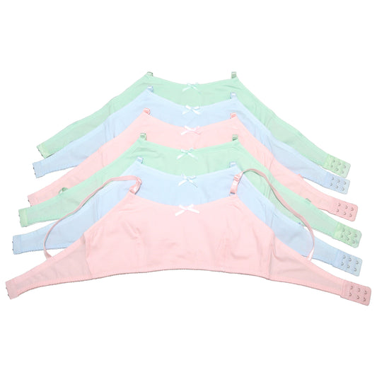 Angelina Girl's Wire-free Classic Cotton Training Bra (6-Pack), #B993A