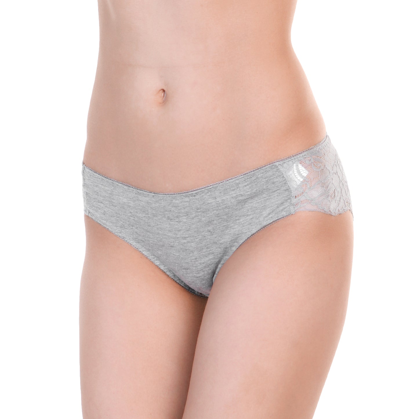 Cotton Bikini Panties with Back Lace Accent (12-Pack), #G6424