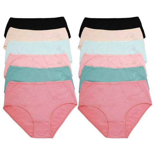 Angelina Cotton Butterfly Embroidered Hiphugger (12-Pack), #G6762