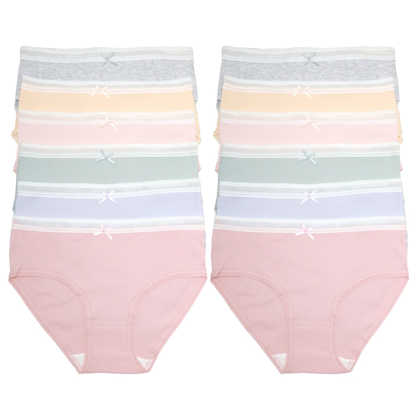 Angelina Cotton Hiphugger Panties with Elastic Waistband (12-Pack), #G6833