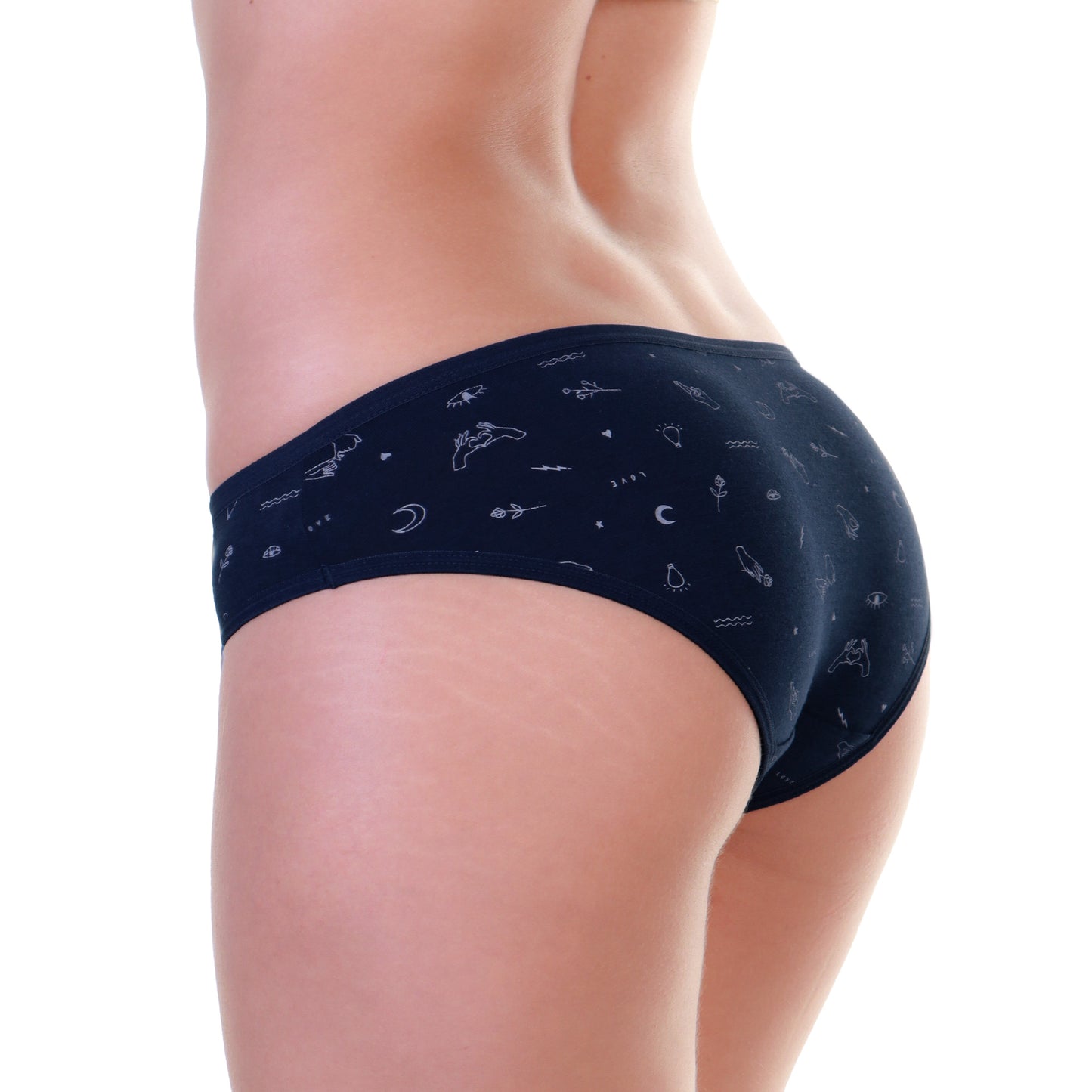 Angelina Cotton Bikini Panties with Doodle Print Design (12-Pack), #G6855