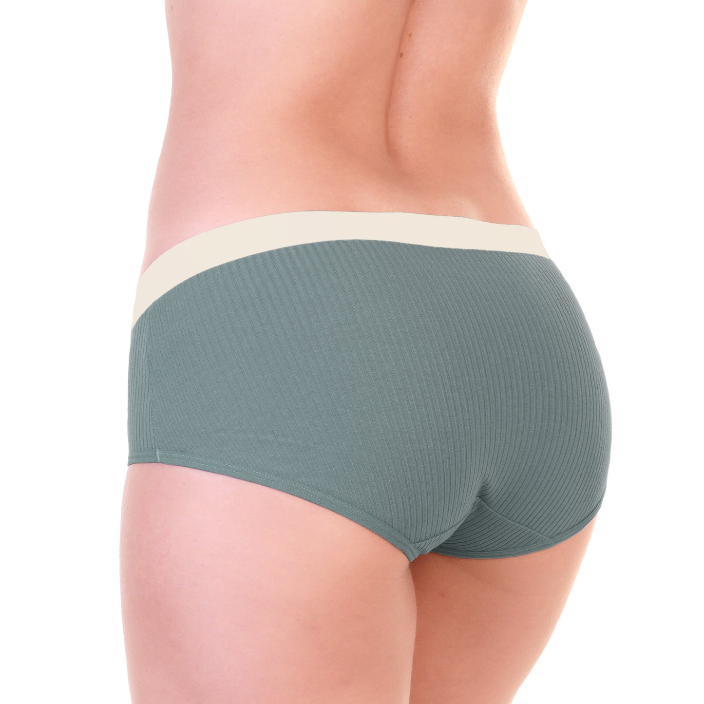 Cotton Ribbed Hiphuggers with Laser Cut Waistband (12-Pack), #G6870
