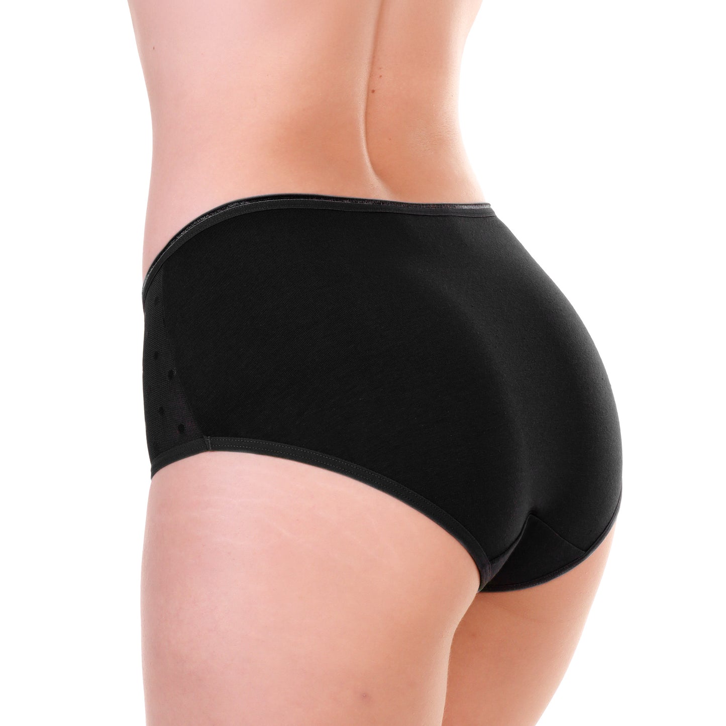 Angelina Mid Rise Brief Panties with Sheer Polka Dot Panels (12-Pack), #G6923