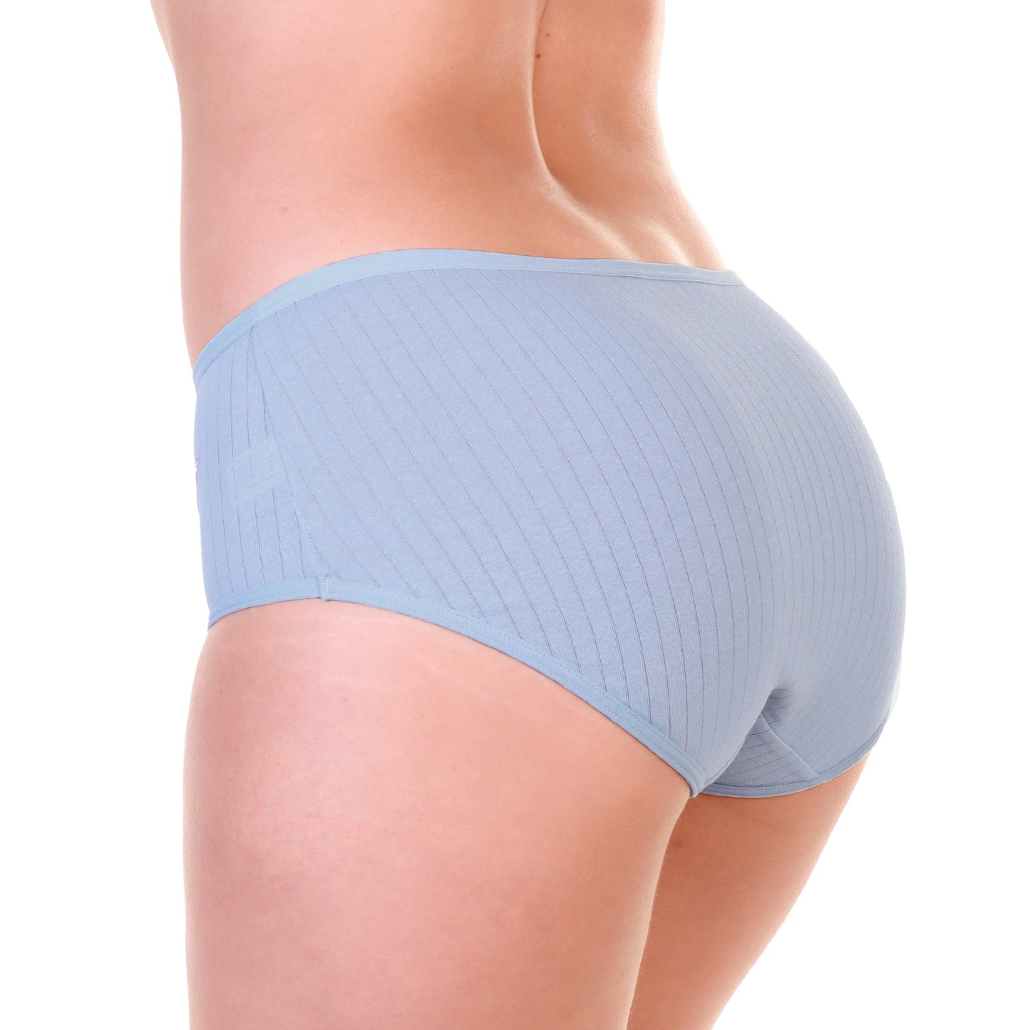 Angelina Cotton Mid Rise Panties with Ribbed Design (12-Pack), #G6924