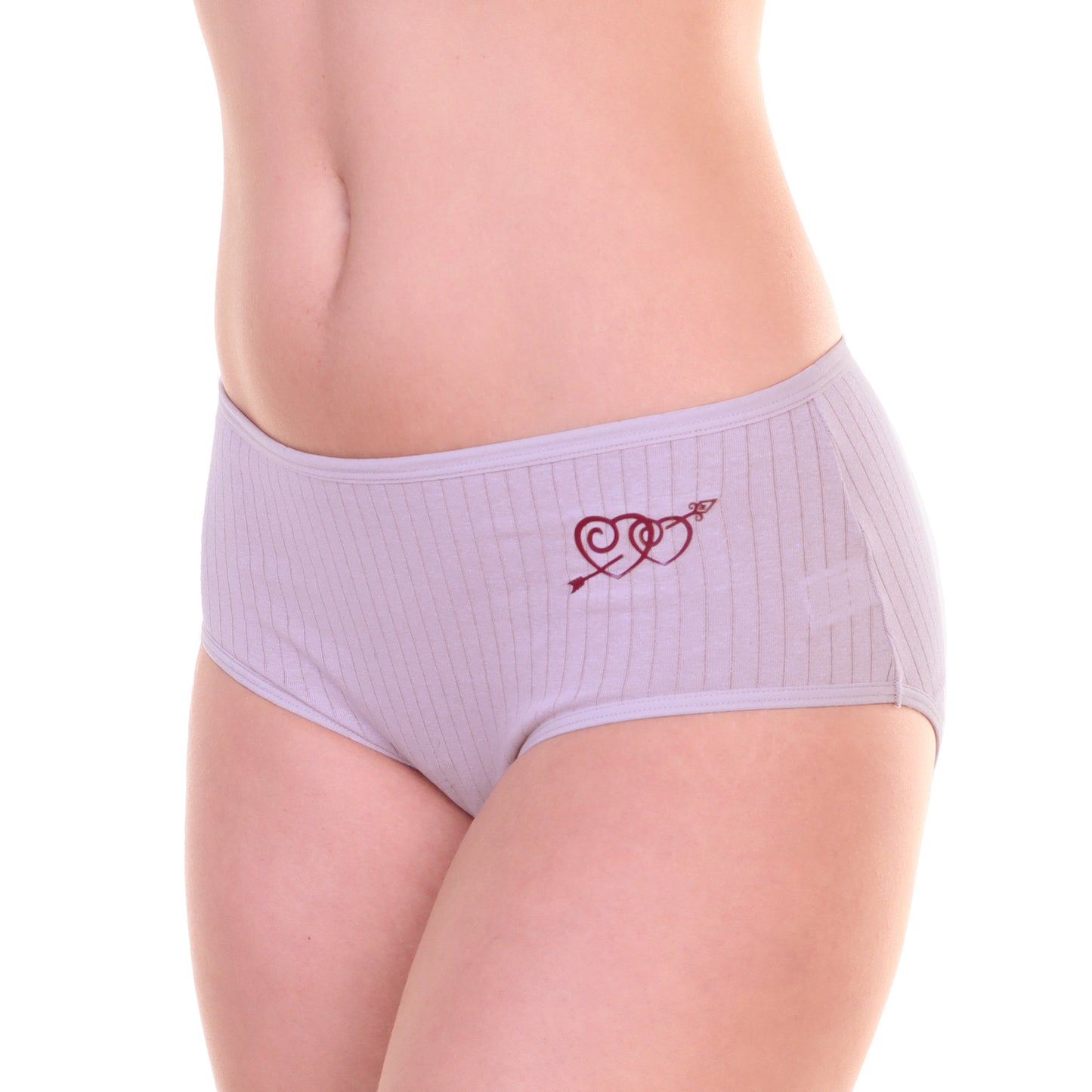 Angelina Cotton Mid Rise Panties with Ribbed Design (12-Pack), #G6924