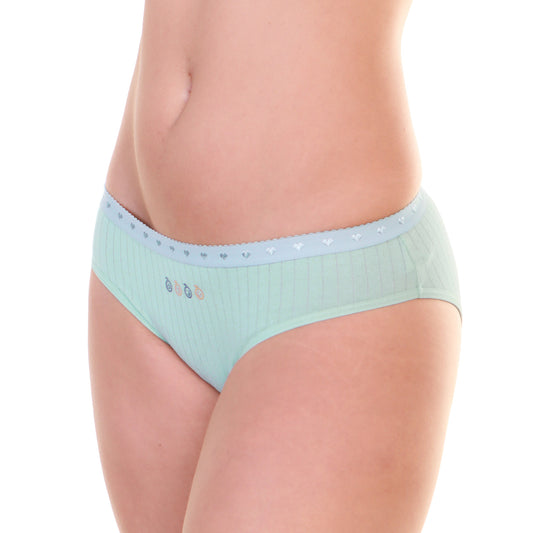 Angelina Cotton Bikini Panties with Embroidered Hearts Waistband (6 Dozen), #G6926